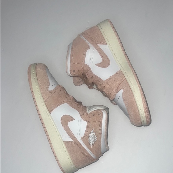 Nike Other - Nike Air Jordan 1 Mid Pink & White Suede 5.5Y
